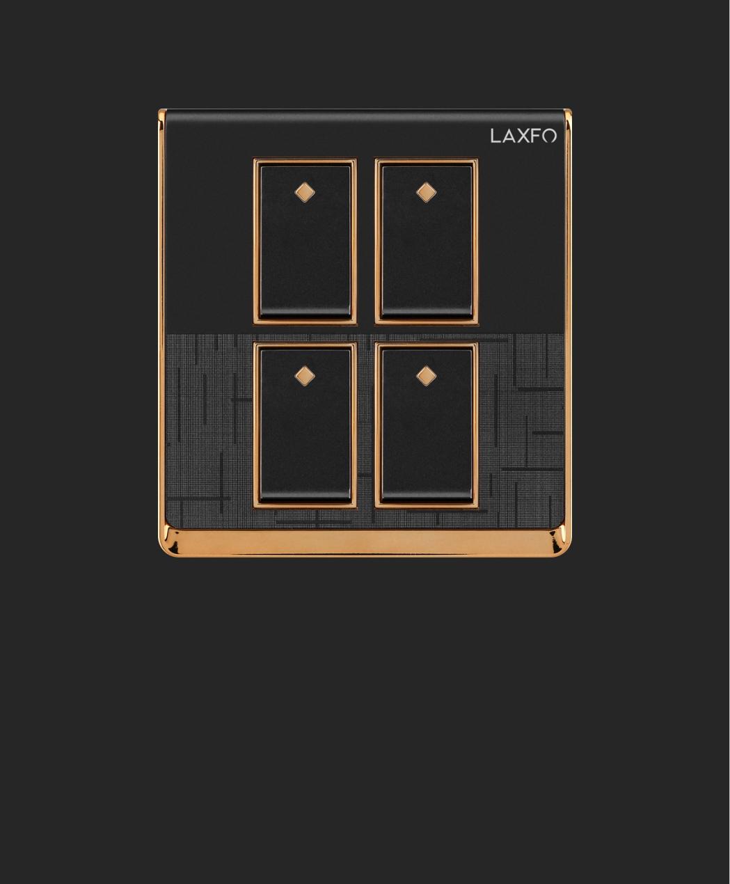 4 Gang 1 Way Switch Phantom Black